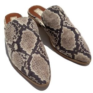 Band of Gypsies Snake Print Skipper Low Heel Slipper Cut Mules
